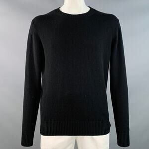 SUITSUPPLY Size XL Black Knit Cashmere Crew Neck Sweater